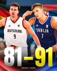 开云体育下载-热身赛6连胜！塞尔维亚击败德国，约基奇7分7助攻，小瓦格纳26分